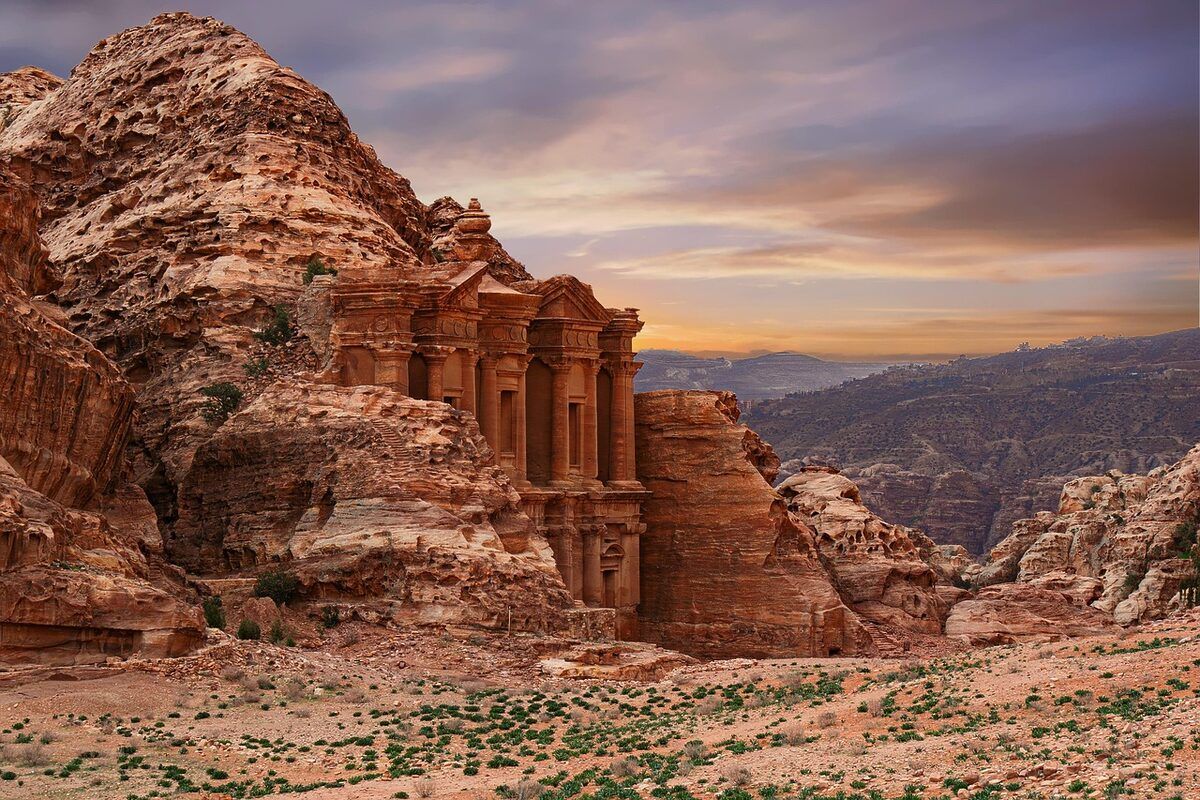 petra, nature, ad deir, world heritage, sand stone, antique, historically, archaeology, monument, culture, ad dayr, history, stones, sky, tourism, travel, vacations, middle east, jordan